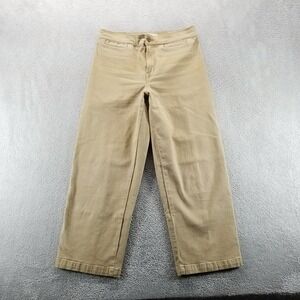 Madewell Pants Womens 26P Brown Emmett Wide Leg Crop Mid Rise Stretch Twill